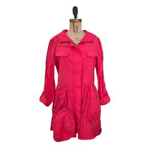 Cole Haan Packable Rain Jacket + Pouch Red M EUC